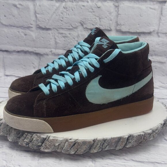 Nike SB Blazer Cappuccino Blue Chill Brown Blue 310801-241 Men’s Size 8 2007 - Picture 3 of 12